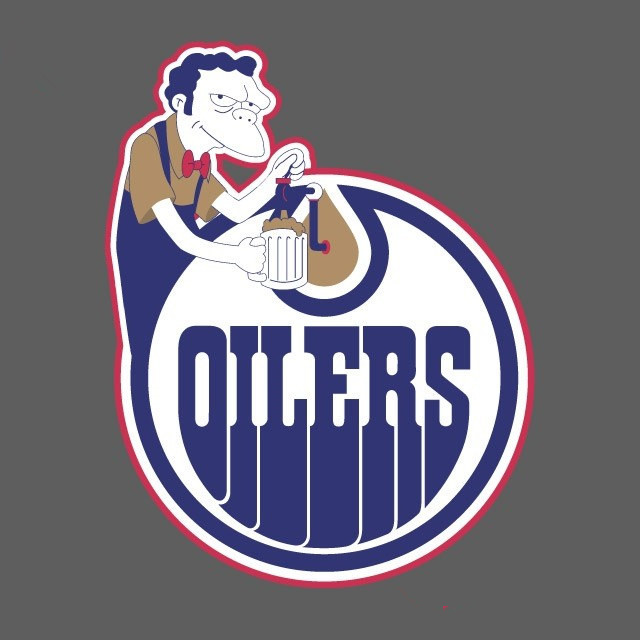 Edmonton Oilers Simpsons iron on heat transfer